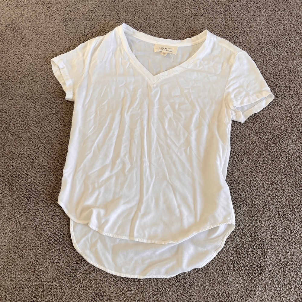 White V-Neck Top